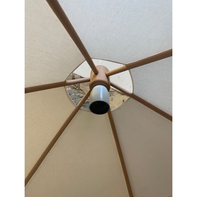 Beech and Linen Pendant Light from Domus, 1970 For Sale - Image 14 of 15