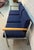 Navy Blue Mid-Century Vintage Chrome Three Seat Airport Bench For Sale - Image 8 of 14