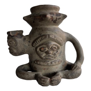 Antique Haitian Ritual Vessel With Anthropomorphic Figure, C. Early–Mid 20th Century For Sale