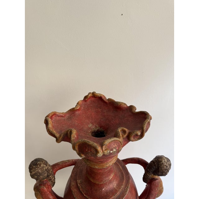 17th Century Baroque Candleholder in Lacquered Wood and Plaster, Spain, 1600 For Sale - Image 13 of 18