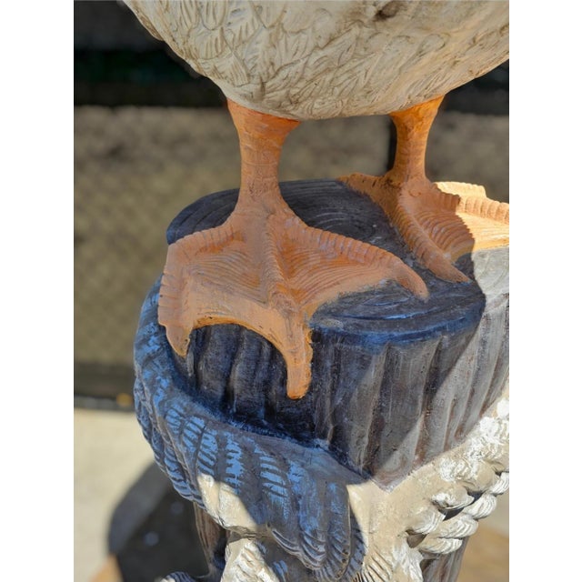 Metal 1960s Monumental Metal Jumbo Nautical Pelican on Stand For Sale - Image 7 of 17
