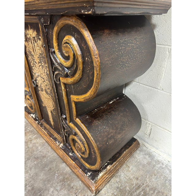 Vintage Boho Baroque Chunky Scrolled Cabinet Console Sideboard For Sale In Richmond - Image 6 of 6