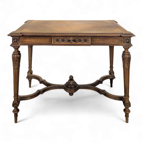 Wood Louis XVI Style Walnut Center Table For Sale - Image 7 of 7