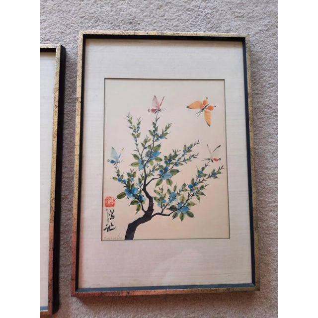 Mid 20th Century Vintage Pair Famed Johnson Lee Signed Watercolor For Sale - Image 5 of 11
