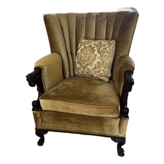 Vintage Channel-Back Armchair For Sale