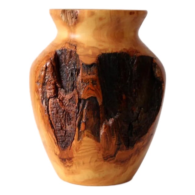 Vintage Burl Wood Vase For Sale