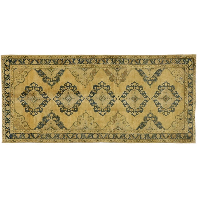 Vintage Turkish Oushak Gallery Rug, Wide Hallway Runner - 05'03 X 11'06 For Sale In Dallas - Image 6 of 7