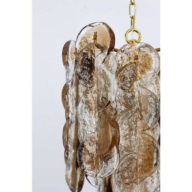 Murano Smoked Glass Pendant Light attributed to Kalmar, Austria, 1970s For Sale - Image 3 of 9