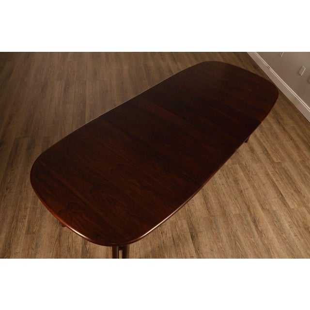 Danish Modern Rosewood Extension Dining Table With Two Leaves By Boltinge For Sale In Philadelphia - Image 6 of 18