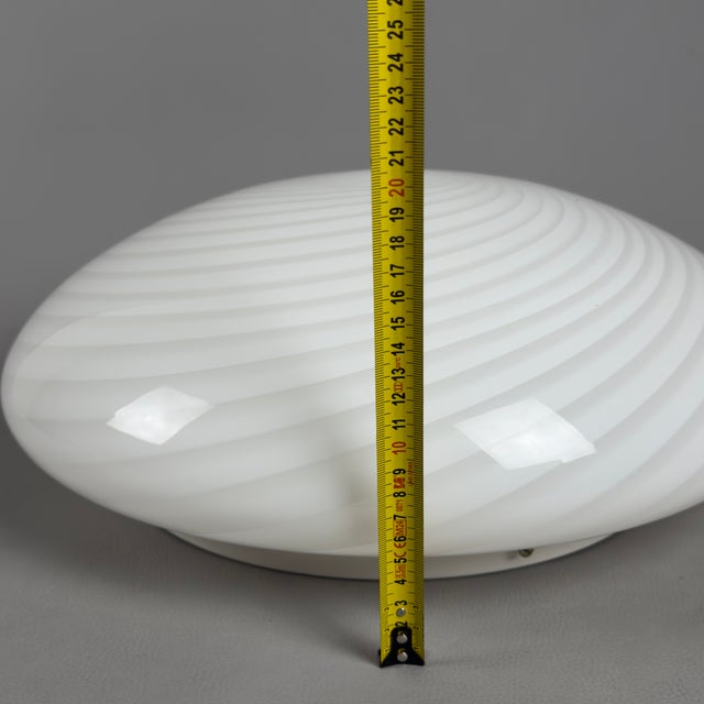 Large Murano Glass Swirl Ceiling Lamp in Opal White, 1970s For Sale - Image 11 of 12