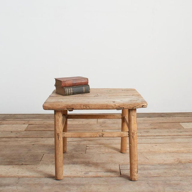 Antique Rustic Square Side Table For Sale - Image 12 of 12