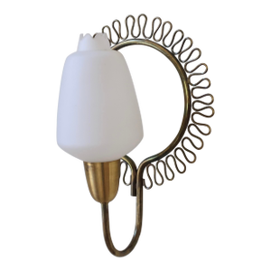 1950s Brass and Glass Wall Light