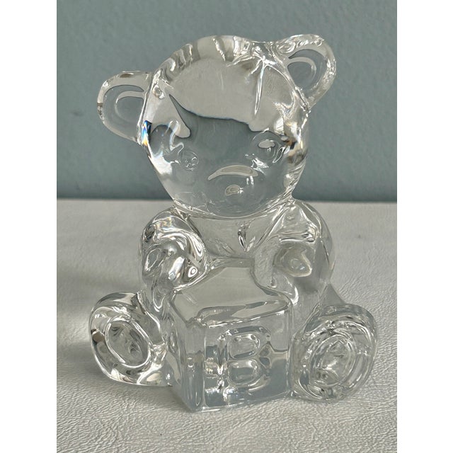 Vintage ( 1980's) Teddy Bear Figure/paperweight. Made by Waterford. Crystal. Clear. The Measurements: 2.5"W x 2.5"D x...