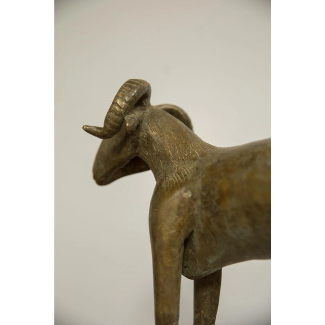 Brass Vintage African Bronze Ram For Sale - Image 8 of 12