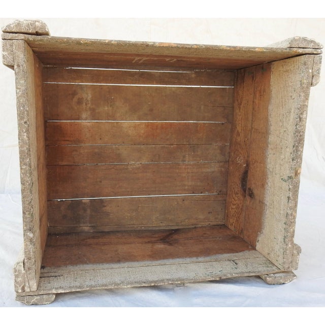 Primitive Painted Wood Firewood Box For Sale - Image 10 of 13