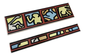 Glazed Ceramic Border Tiles by Keith Haring for Iga-Bordure Amerique, Set of 72