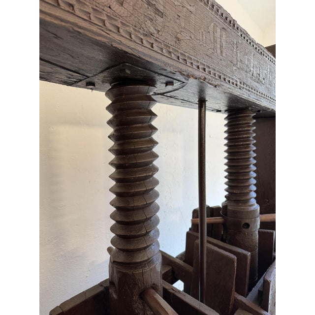 Large Antique Rustic Wine Press For Sale - Image 12 of 18