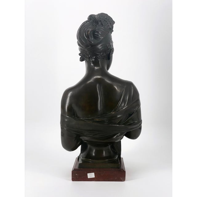 J. Petermann , Bust Madame Récamier, 1800s, Bronze and Marble For Sale - Image 5 of 13