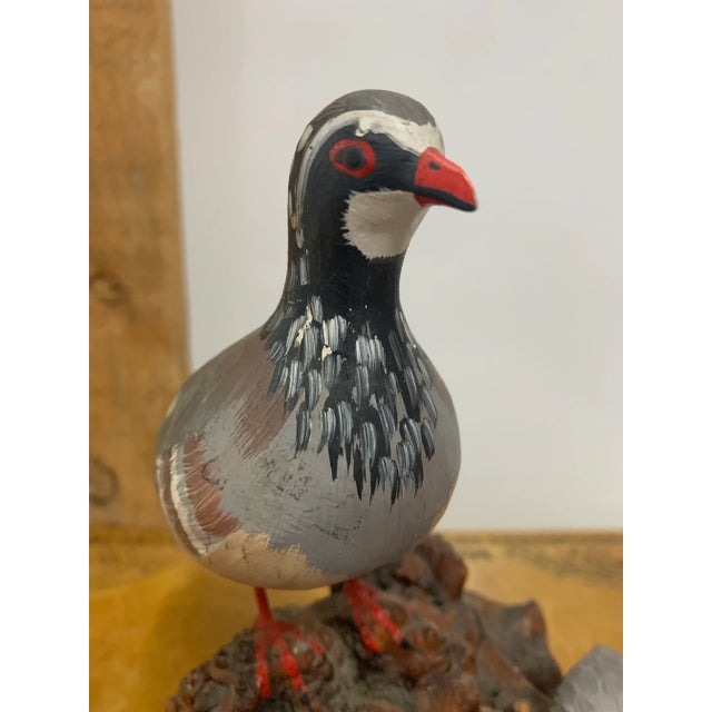 Vintage Carved Shorebird With Chicks on Burl Wood Base For Sale - Image 4 of 6