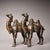 Asian Pair of Antique Bronze Camels With Gold and Silver Inlay, 3600g Total For Sale - Image 3 of 10