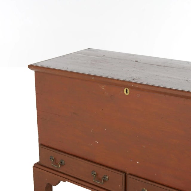 Early 19th Century Antique Chippendale Softwood Blanket Chest with Strap Hinges Circa 1830 For Sale - Image 5 of 12