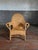Vintage arts & crafts wicker rattan armchair constructed with bamboo frame. Condition is excellent if not impeccable....