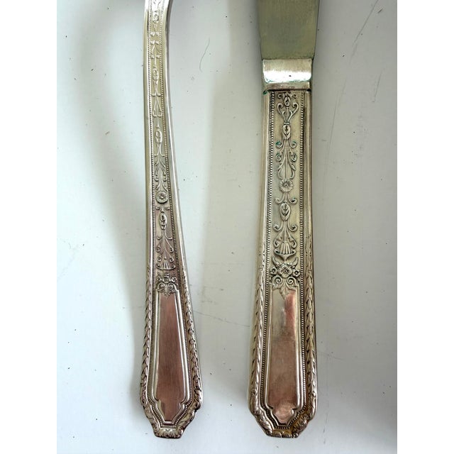 Silver 1930s Silverplate Flatware Service for 8 For Sale - Image 8 of 14