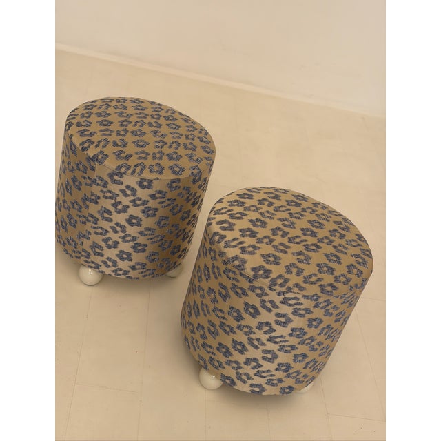 Vintage Poufs in Textile, 1970s, Set of 2, in Flawless conditions. Designed 1970 to 1979