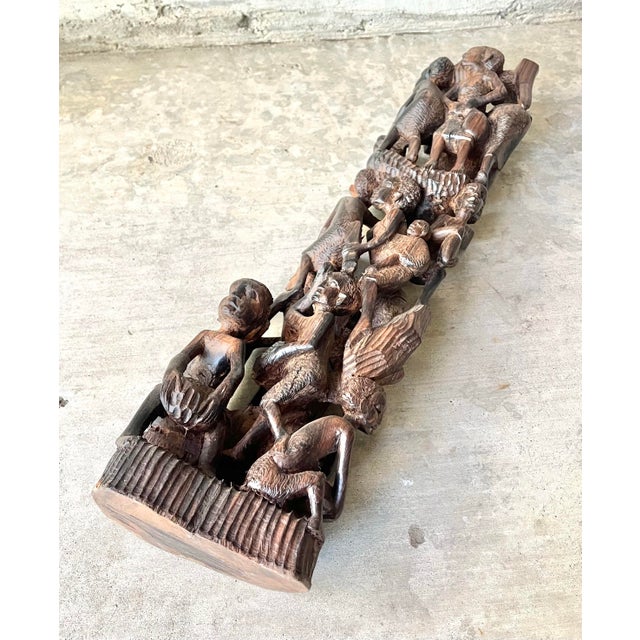 Brown Hand Carved Mpingo African Family Tree of Life Makonde Ujamaa Sculpture For Sale - Image 8 of 12