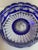 Bohemia Mid 20th Century Czech Bohemian Cobalt Blue Cut to Clear Crystal Centerpiece Bowl For Sale - Image 4 of 18