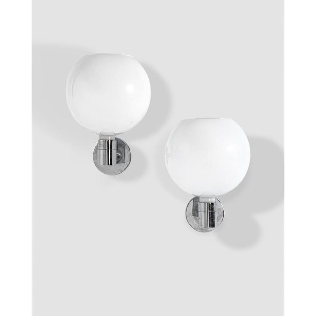 Wall Lamps with Spherical Opal Glass Diffusers by Franco Albini for Sirrah, 1970s, Set of 2 For Sale - Image 16 of 16