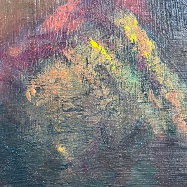 1970s Ronald L. Marvin Jr. Original Portrait Oil Painting on Board, Signed 1977 For Sale - Image 5 of 12