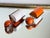 Vintage 1960s Mod Geometric Clip on Earrings Orange White, Attributed to Pierre Cardin, A Pair For Sale - Image 12 of 12