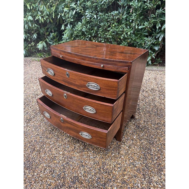 Wood Georgian Mahogany Bow-Fronted Chest of Drawers, 1820s For Sale - Image 7 of 11