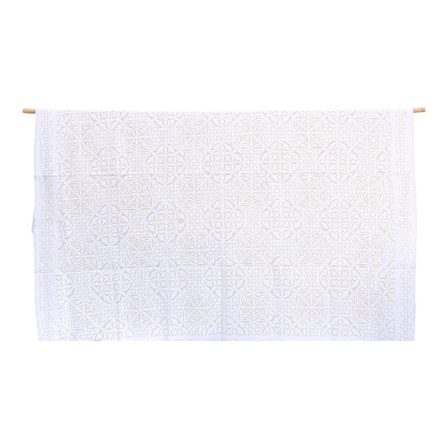 Zinnia Sprial Artisan Applique Bedcover For Sale