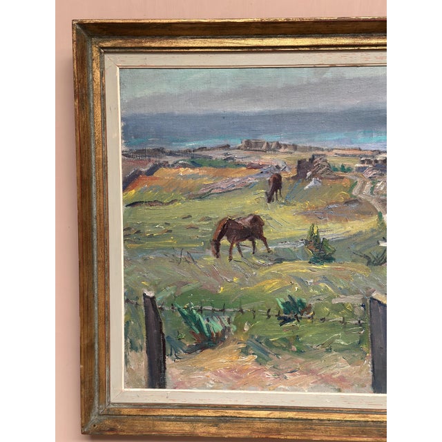 Georg Lodström, Coastal Scene with Horses, 1947, Oil on Canvas For Sale - Image 17 of 18