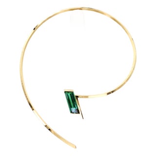 18k (750) Yellow Gold Stylish Tourmaline Necklace For Sale