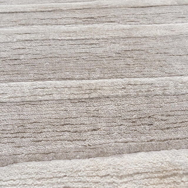 2020s Hand Woven Gray Abstract Viscose Rug, 8ft X 10ft For Sale - Image 5 of 7