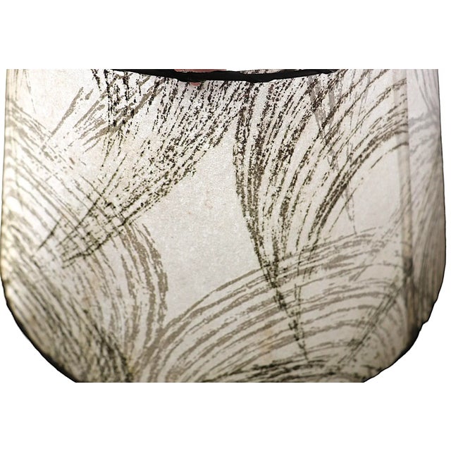 Mid 20th Century Mid Century Parchment Lamp Shade With Brush Stroke Motif C 1950's For Sale - Image 5 of 9