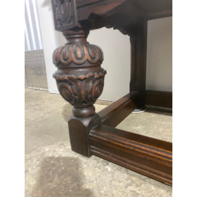 Coffee Antique Carved Oak Sideboard or Buffet by the H Krug Furniture Company . For Sale - Image 8 of 12