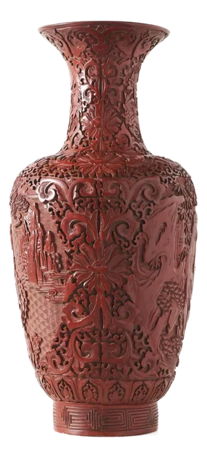 Carved Cinnabar Lacquer Vase