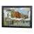 Vintage Old World Outdoor Market Scene Painting, Framed For Sale