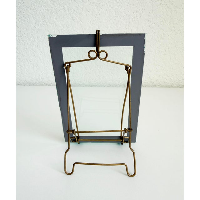 French Art Deco Brass & Chip Glass Easel Picture Frame For Sale - Image 9 of 9