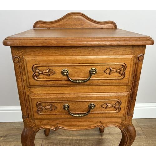 Vintage French Bedside Tables in Oak, Set of 2 For Sale - Image 5 of 12