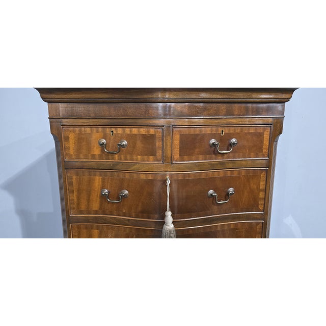 Wood Mahogany Chest on Chest of Drawers, 1920s For Sale - Image 7 of 14
