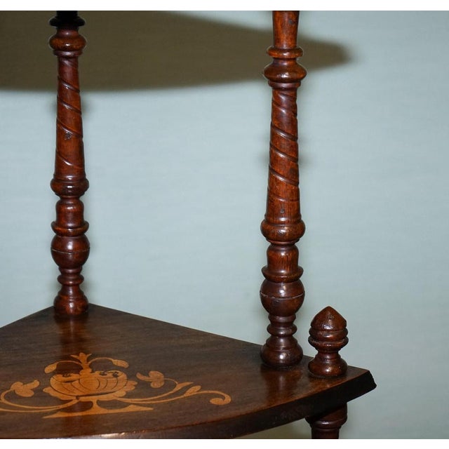 Vintage Victorian Inlaid Hardwood Display Stand, 1920s For Sale - Image 9 of 13