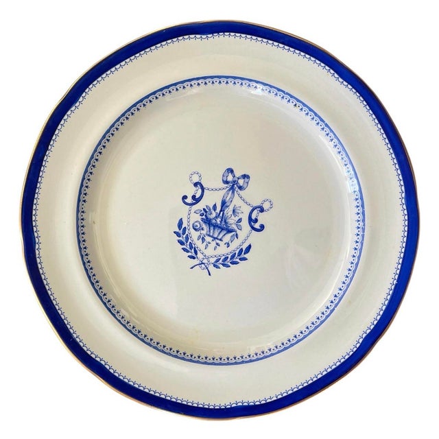 Blue Set of 12 Vintage English Copeland Spode "Newburyport" Cobalt Blue & Gold 8-Inch Salad Dessert Plates For Sale - Image 8 of 12