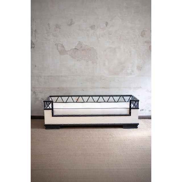 Lacquered Wood Daybed with Bamboo Effect, 1970s For Sale - Image 12 of 12