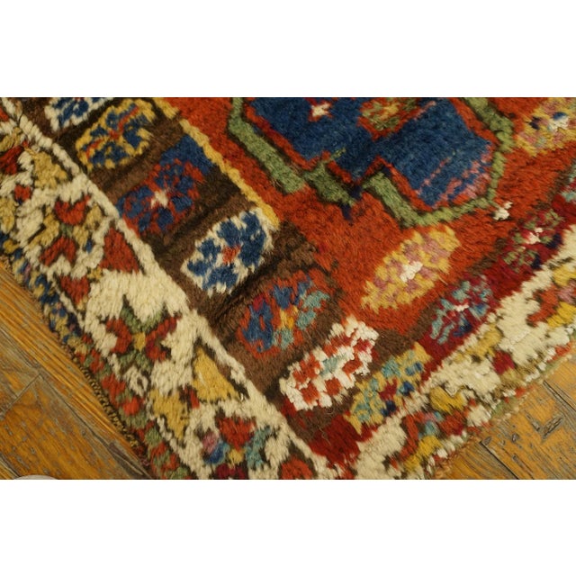 Textile 1890s Multicolor Geometric Tribal Antique Antique Turkish Village Yastik Rug 1'10"x 2'6" Handknotted Wool Carpet For Sale - Image 7 of 10