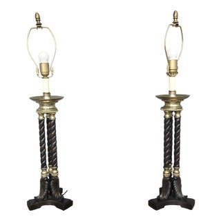 Twisted Table Lamps, 1950s, Set of 2 For Sale